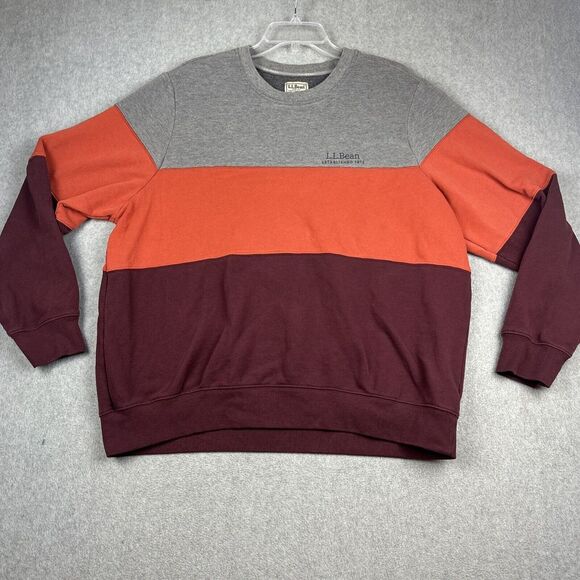LL Bean Crewneck‎ Mens XL 1912 Colorblock Sweatshirt Outdoors Pullover Colorful - Picture 1 of 6